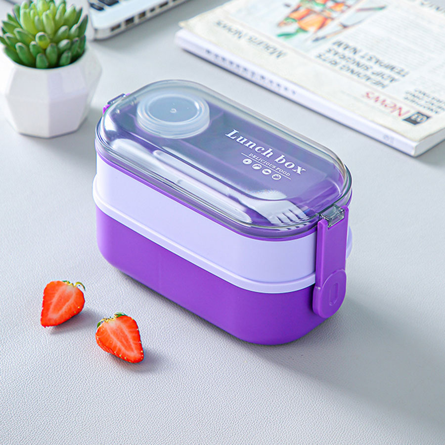 透明蓋飯盒(雙層)新色